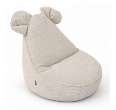 Pouf Bambini con Orecchie di Topo | Velluto a coste | 68x68x50 cm | Crepuscolo Sabbioso