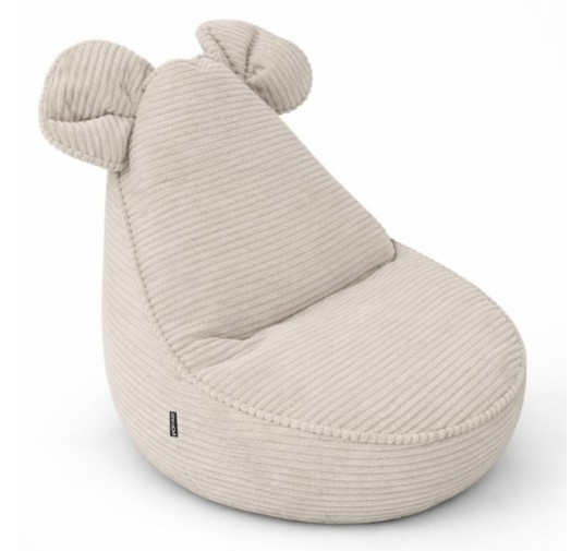 Pouf Bambini con Orecchie di Topo | Velluto a coste | 68x68x50 cm | Crepuscolo Sabbioso