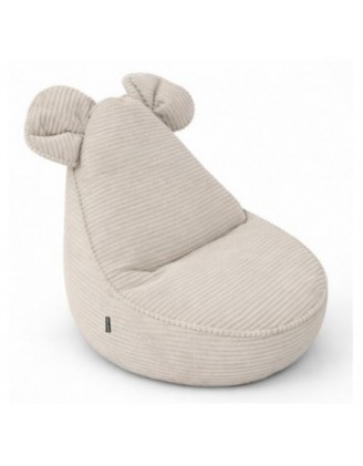 Pouf Bambini con Orecchie di Topo | Velluto a coste | 68x68x50 cm | Crepuscolo Sabbioso