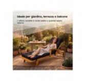 Cuscino per Sdraio da Giardino | Idrorepellente e Impermeabile | 200x60x13 cm | Nero Cuscino per Sdraio da Giardino | Idrorepellente e Impermeabile | 200x60x13 cm | Nero