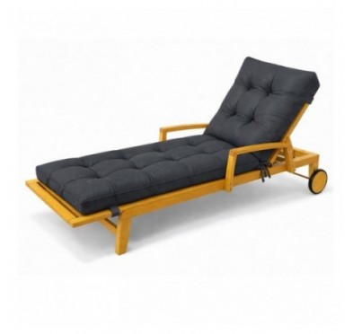Cuscino per Sdraio da Giardino | Idrorepellente e Impermeabile | 200x60x13 cm | Antracite