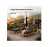 Cuscino per Sdraio da Giardino | Idrorepellente e Impermeabile | 200x60x13 cm | Antracite