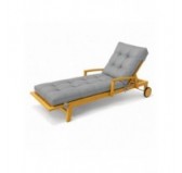Cuscino per Sdraio da Giardino | Idrorepellente e Impermeabile | 200x60x13 cm | Grigio