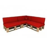 Set di 8 Cuscini per Pallet Impermeabile 120x80 + 120x40 Rosso