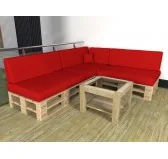 Set di 8 Cuscini per Pallet Impermeabile 120x80 + 120x40 Rosso