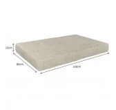 Set di 2 Copricuscino per Cuscini per Pallet:1x 120x80 Cuscino-Sedile + 1x Cuscino-Schienale 120x40, Beige