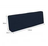 Copricuscino per Cuscini per Pallet - Cuscino-Schienale 120x40, Blu Scuro