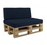 Copricuscino per Cuscini per Pallet - Cuscino-Schienale 120x40, Blu Scuro