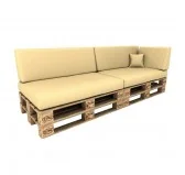 Copricuscino Impermeabile per Cuscini per Pallet - Cuscino-Schienale Laterale 60x40, Beige