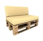 Copricuscino Impermeabile per Cuscini per Pallet - Cuscino-Schienale 120x40, Beige