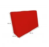 Copricuscino Impermeabile per Cuscini per Pallet - Cuscino-Schienale Laterale 60x40, Rosso