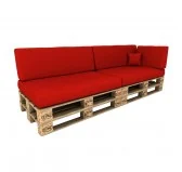 Copricuscino Impermeabile per Cuscini per Pallet - Cuscino-Schienale Laterale 60x40, Rosso