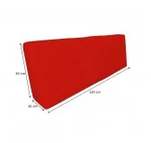 Copricuscino Impermeabile per Cuscini per Pallet - Cuscino-Schienale 120x40, Rosso