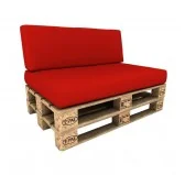 Copricuscino Impermeabile per Cuscini per Pallet - Cuscino-Schienale 120x40, Rosso