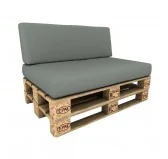 Copricuscino Impermeabile per Cuscini per Pallet - Cuscino-Schienale 120x40, Grigio