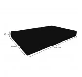 Copricuscino Impermeabile per Cuscini per Pallet - Cuscino-Sedile 120x80, Nero