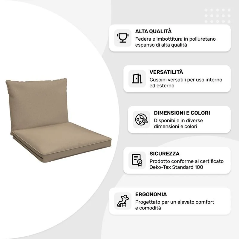 Set Di 4 Cuscini Per Sedie Con Schienale - Beige, Imbottiti, Interno/Esterno