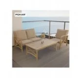 Cuscini per Sedie, Cuscino da Giardino, Set di 2: Cuscino seduta 70x70x5 cm + Cuscino schienale 70x40x15 cm, Beige