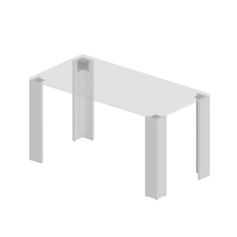 Gambe da Tavolo, 13x13x72 cm, Set di 4, Bianco