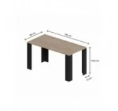 Tavolo da pranzo, piano 2,5 cm Quercia Sonoma, gambe nere, 140x80x75 cm Tavolo da pranzo, piano 2,5 cm Quercia Sonoma, gambe nere, 140x80x75 cm