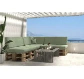 Cuscino Laterale per pallet da giardino 60x40x20/10 Verde