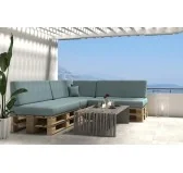 Cuscino Laterale per pallet da giardino 60x40x20/10 Blu