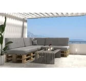 Cuscino Laterale per pallet da giardino 60x40x20/10 Grigio