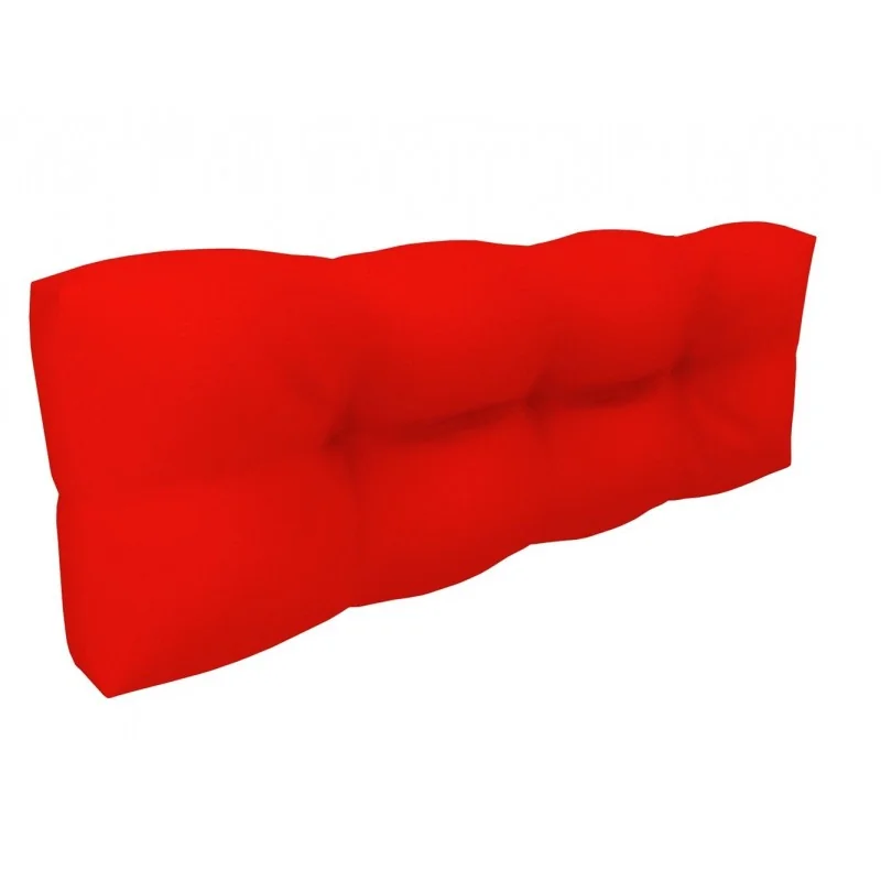 Cuscino Schienale per Pallet, Impermeabile, Trapuntato, 120x40x12 cm, Rosso