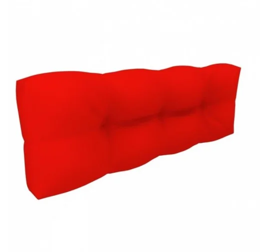 Cuscino Schienale per Pallet, Impermeabile, Trapuntato, 120x40x12 cm, Rosso