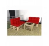 Cuscino Schienale per Pallet, Impermeabile, Trapuntato, 120x40x12 cm, Rosso