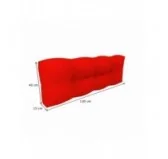 Cuscino Schienale per Pallet, Impermeabile, Trapuntato, 120x40x12 cm, Rosso