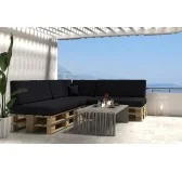 Cuscino Laterale per pallet da giardino 60x40x20/10 Nero