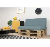 Set di 2 Cuscini per Pallet 120x80 + 120x40 Blu