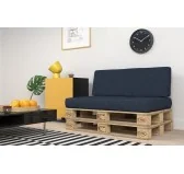 Set di 2 Cuscini per Pallet 120x80 + 120x40 Blu Scuro