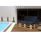 Set di 2 Cuscini per Pallet 120x80 + 120x40 Blu Scuro