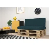 Set di 2 Cuscini per Pallet 120x80 + 120x40 Verde Scuro