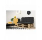 Set di 2 Cuscini per Pallet - Seduta 120x60 cm + Schienale 120x60 cm, Trapuntati, Antracite