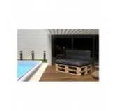 Set di 2 Cuscini per Pallet - Seduta 120x60 cm + Schienale 120x60 cm, Trapuntati, Antracite