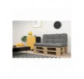 Set di 2 Cuscini per Pallet - Seduta 120x60 cm + Schienale 120x60 cm, Trapuntati, Grigio