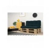 Set di 2 Cuscini per Pallet - Seduta 120x60 cm + Schienale 120x60 cm, Trapuntati, Verde Scuro