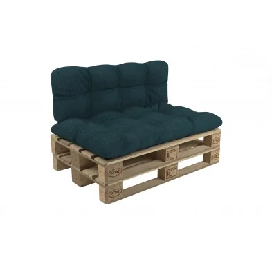 Set di 2 Cuscini per Pallet - Seduta 120x60 cm + Schienale 120x60 cm, Trapuntati, Verde Scuro