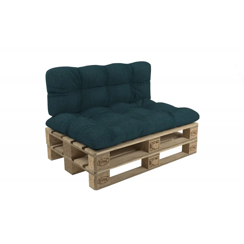 Set di 2 Cuscini per Pallet - Seduta 120x60 cm + Schienale 120x60 cm, Trapuntati, Verde Scuro