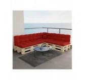 Cuscino Laterale per Pallet, Trapuntato, 60x40x12 cm, Rosso