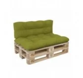 Set di 2 Cuscini per Pallet, 120x80 cm + 120x40 cm, Trapuntati, Lime