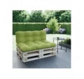 Set di 2 Cuscini per Pallet, 120x80 cm + 120x40 cm, Trapuntati, Lime