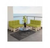 Set di 2 Cuscini per Pallet, 120x80 cm + 120x40 cm, Trapuntati, Lime