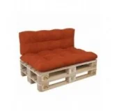 Set di 2 Cuscini per Pallet, 120x80 cm + 120x40 cm, Trapuntati, Arancione