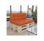 Set di 2 Cuscini per Pallet, 120x80 cm + 120x40 cm, Trapuntati, Arancione