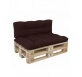 Set di 2 Cuscini per Pallet, 120x80 cm + 120x40 cm, Trapuntati, Viola