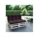 Set di 2 Cuscini per Pallet, 120x80 cm + 120x40 cm, Trapuntati, Viola